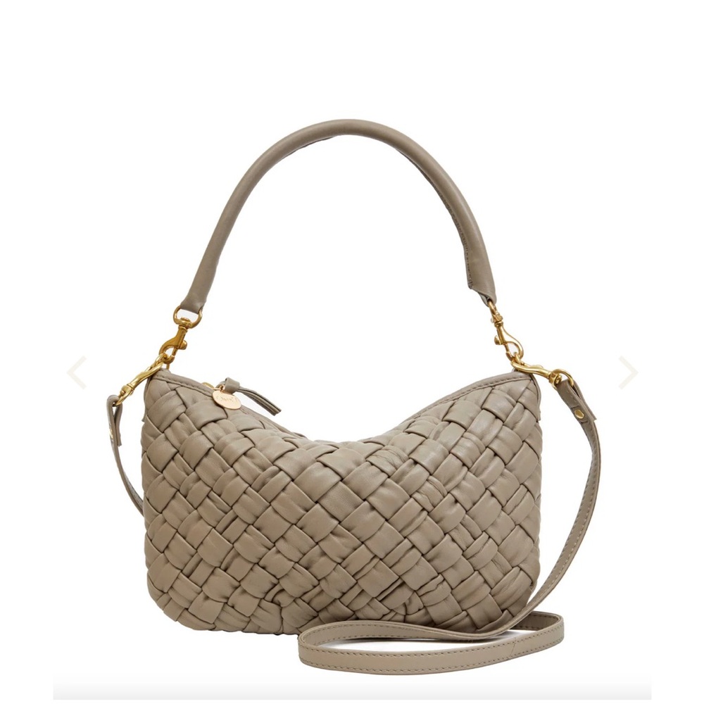*Reserved* CLARE V Petit Moyen Messenger Bag/Purse Dove Puffy Woven - NEW